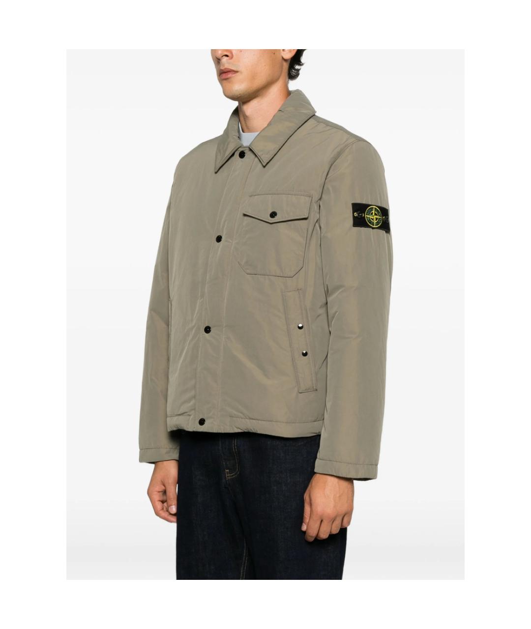 STONE ISLAND Зеленая полиэстеровая куртка, фото 4