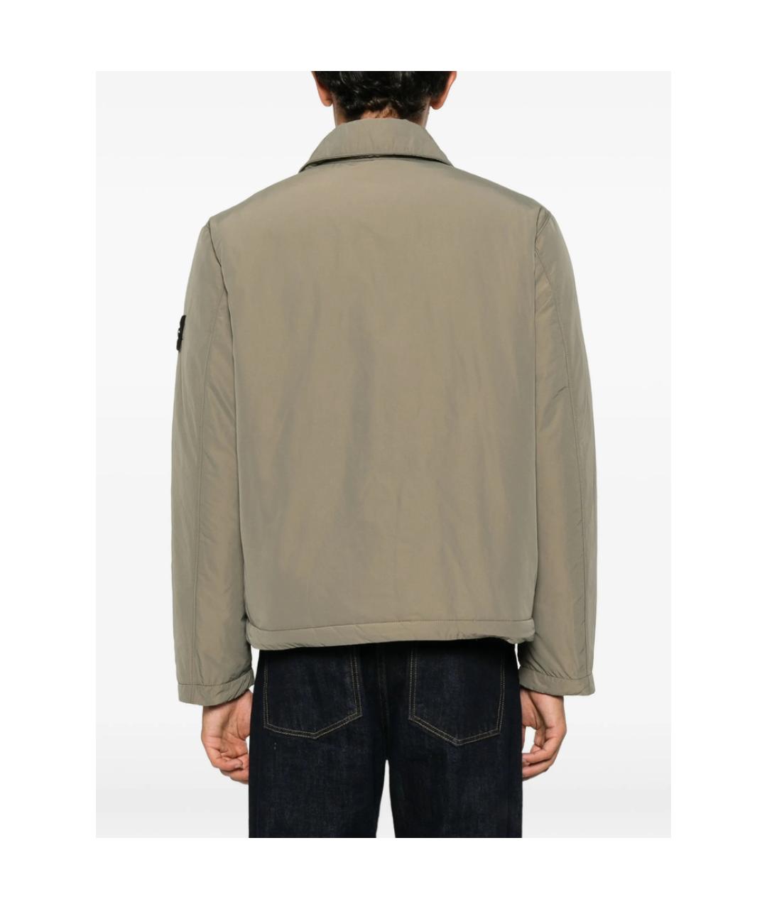 STONE ISLAND Зеленая полиэстеровая куртка, фото 2
