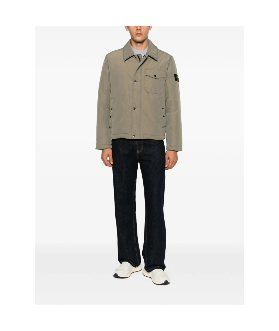 STONE ISLAND Зеленая полиэстеровая куртка, фото 3