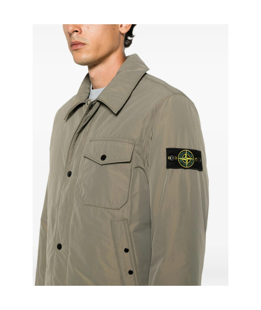 STONE ISLAND Зеленая полиэстеровая куртка, фото 5