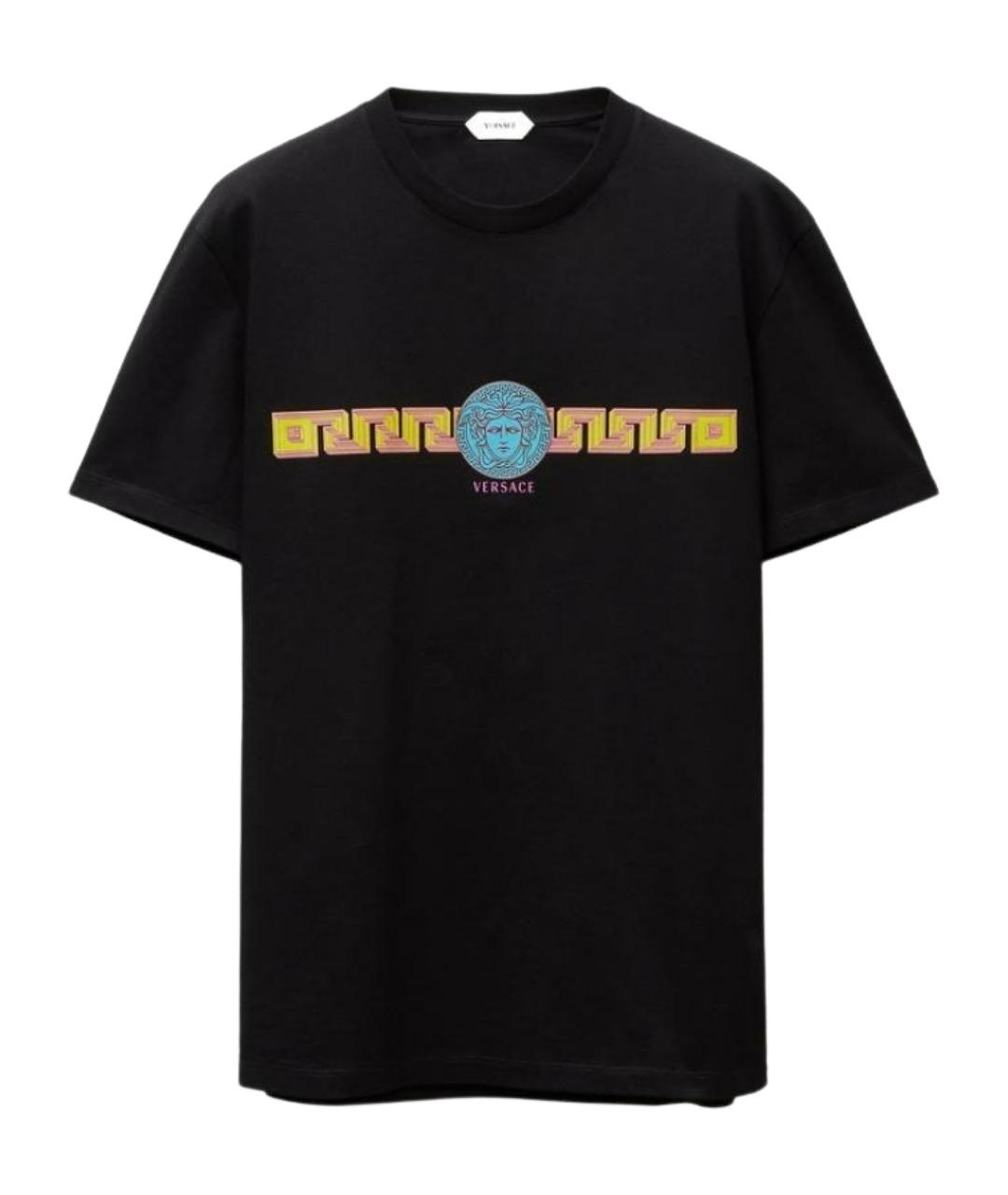 VERSACE Черная хлопковая футболка, фото 1