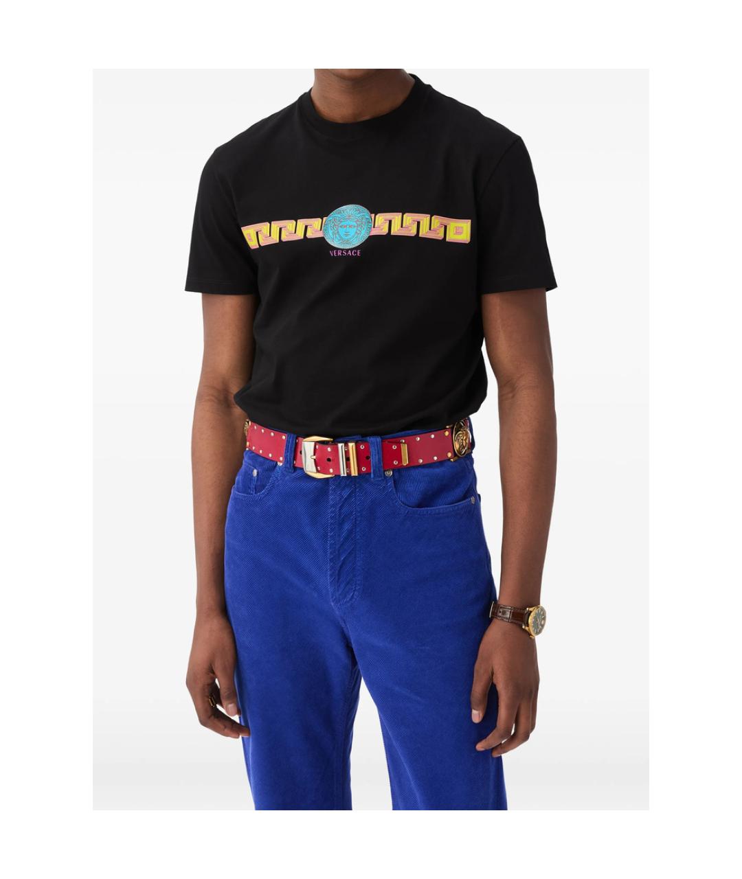 VERSACE Черная хлопковая футболка, фото 3
