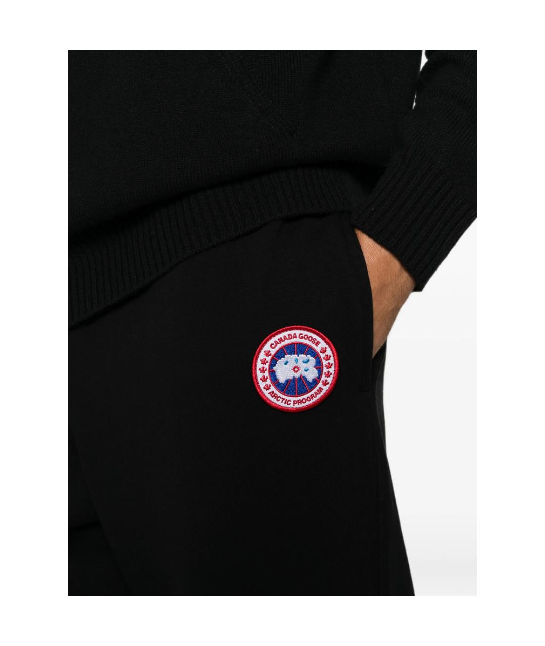 CANADA GOOSE Черные хлопковые повседневные брюки, фото 3