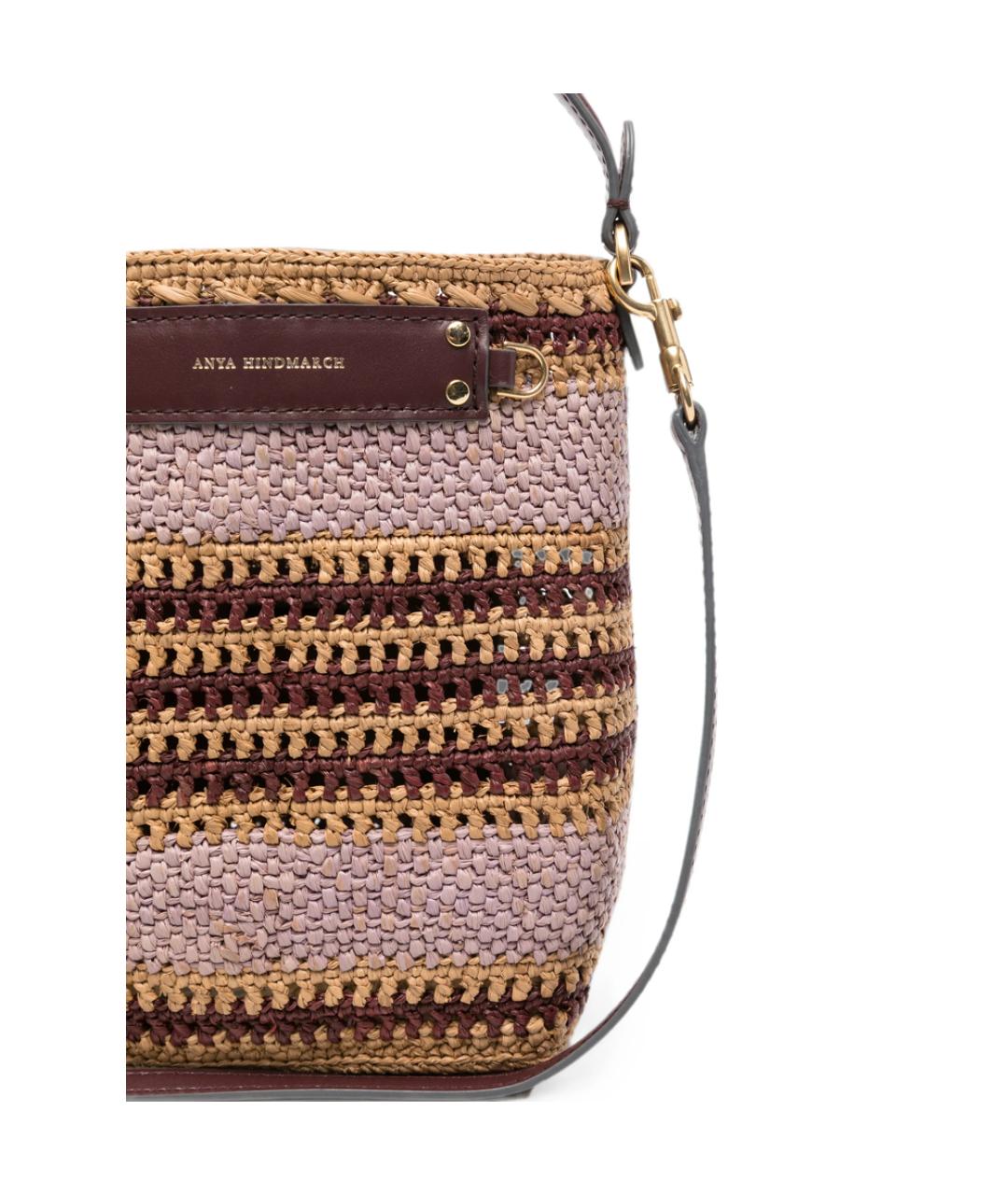 ANYA HINDMARCH Фиолетовая плетеная сумка с короткими ручками, фото 4