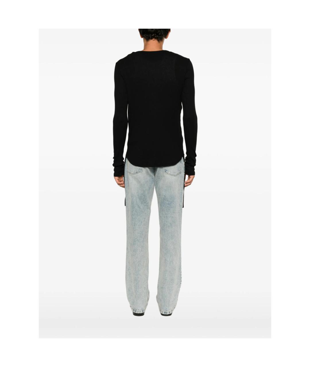 ANN DEMEULEMEESTER Черная хлопковая футболка, фото 4