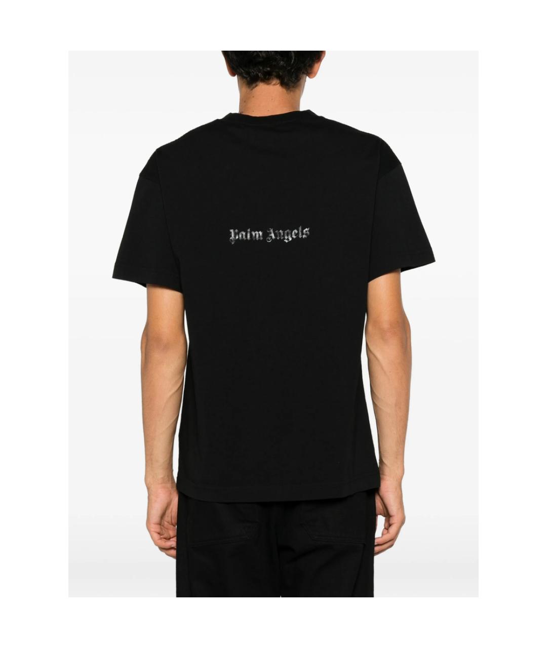PALM ANGELS Черная хлопковая футболка, фото 6