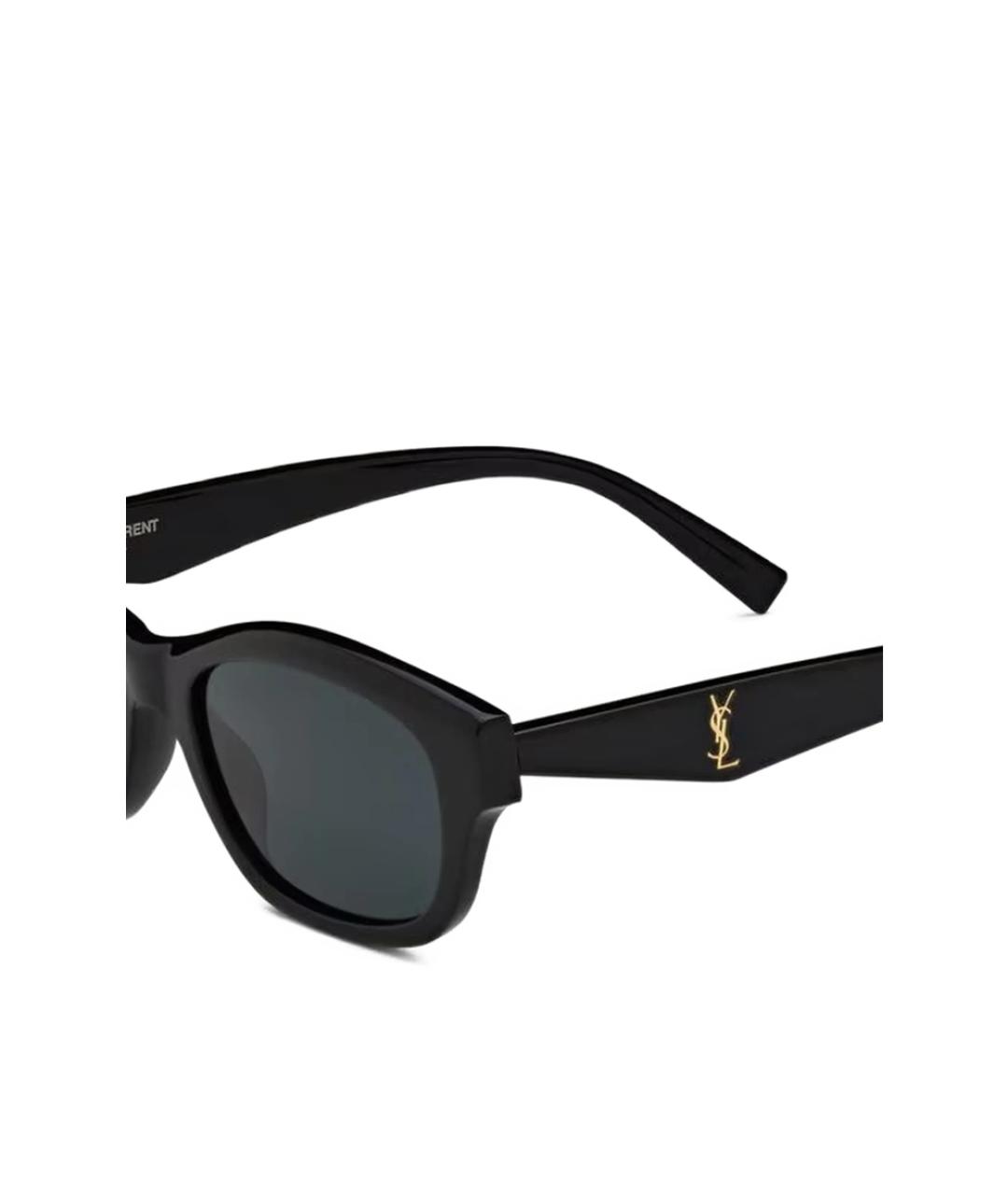 SAINT LAURENT Черные пластиковые солнцезащитные очки, фото 2