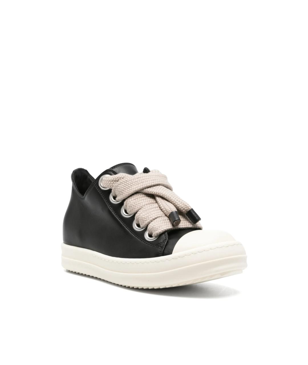 RICK OWENS Черные кожаные кеды, фото 4