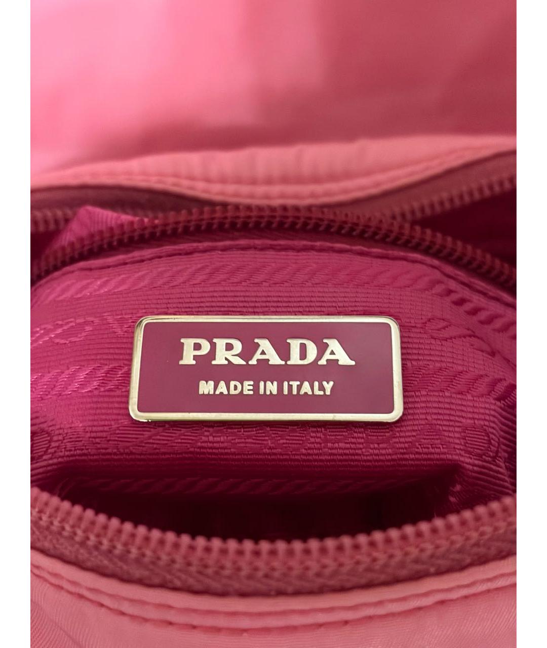 PRADA Розовая нейлоновая сумка через плечо, фото 4