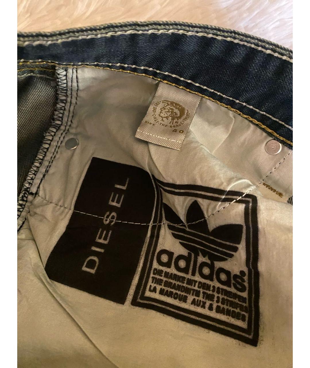 DIESEL Темно-синие хлопковые прямые джинсы, фото 5