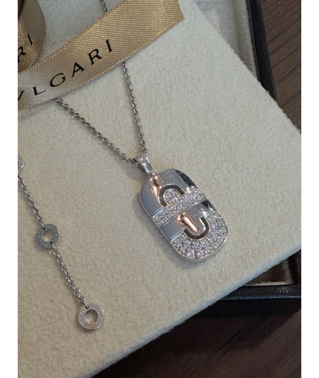 BVLGARI Белый кулон из белого золота, фото 2