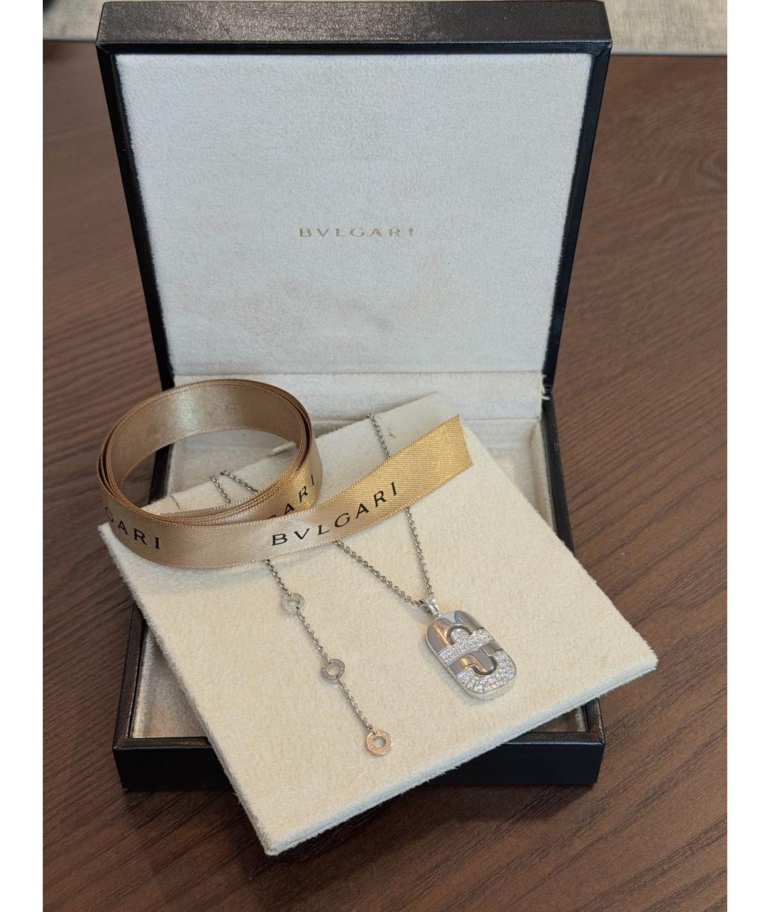 BVLGARI Белый кулон из белого золота, фото 7