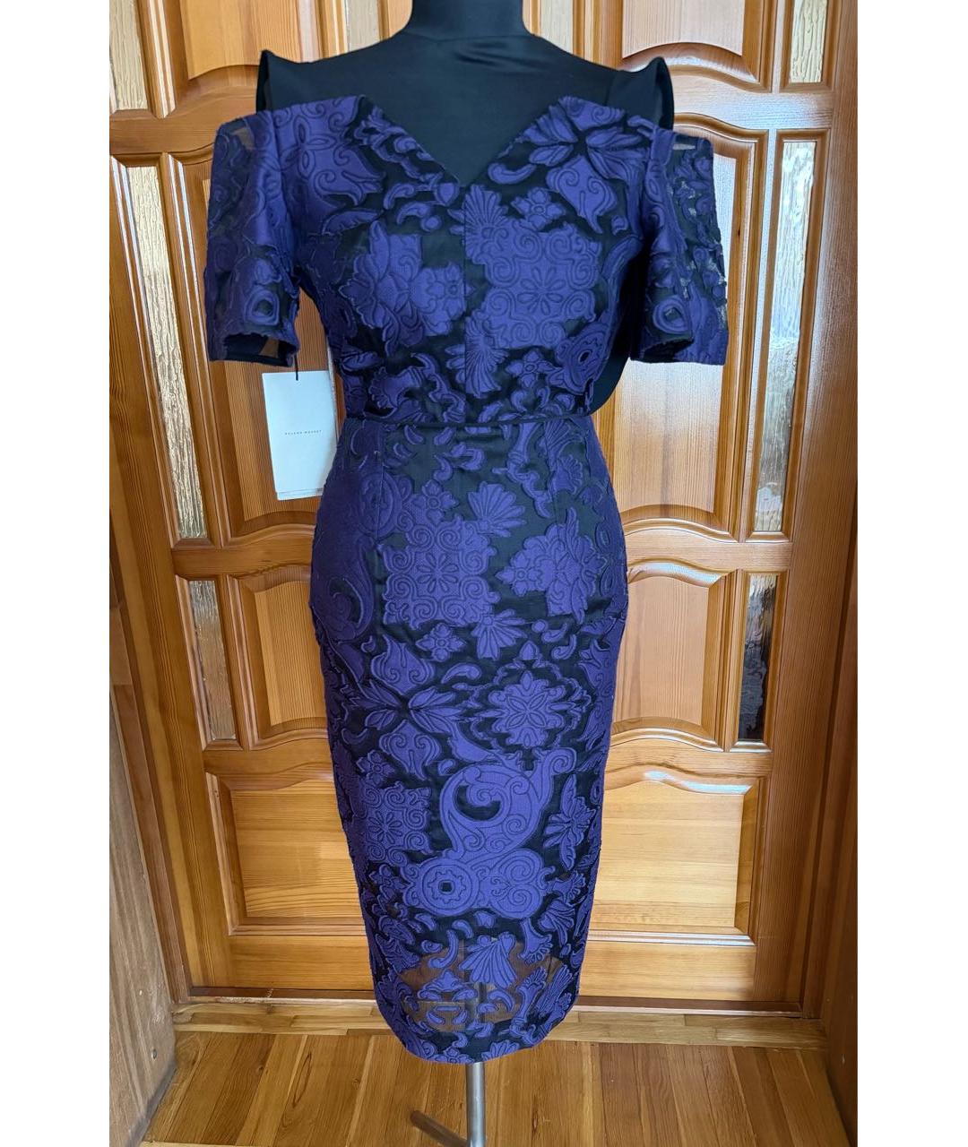 ROLAND MOURET Фиолетовое хлопковое вечернее платье, фото 9