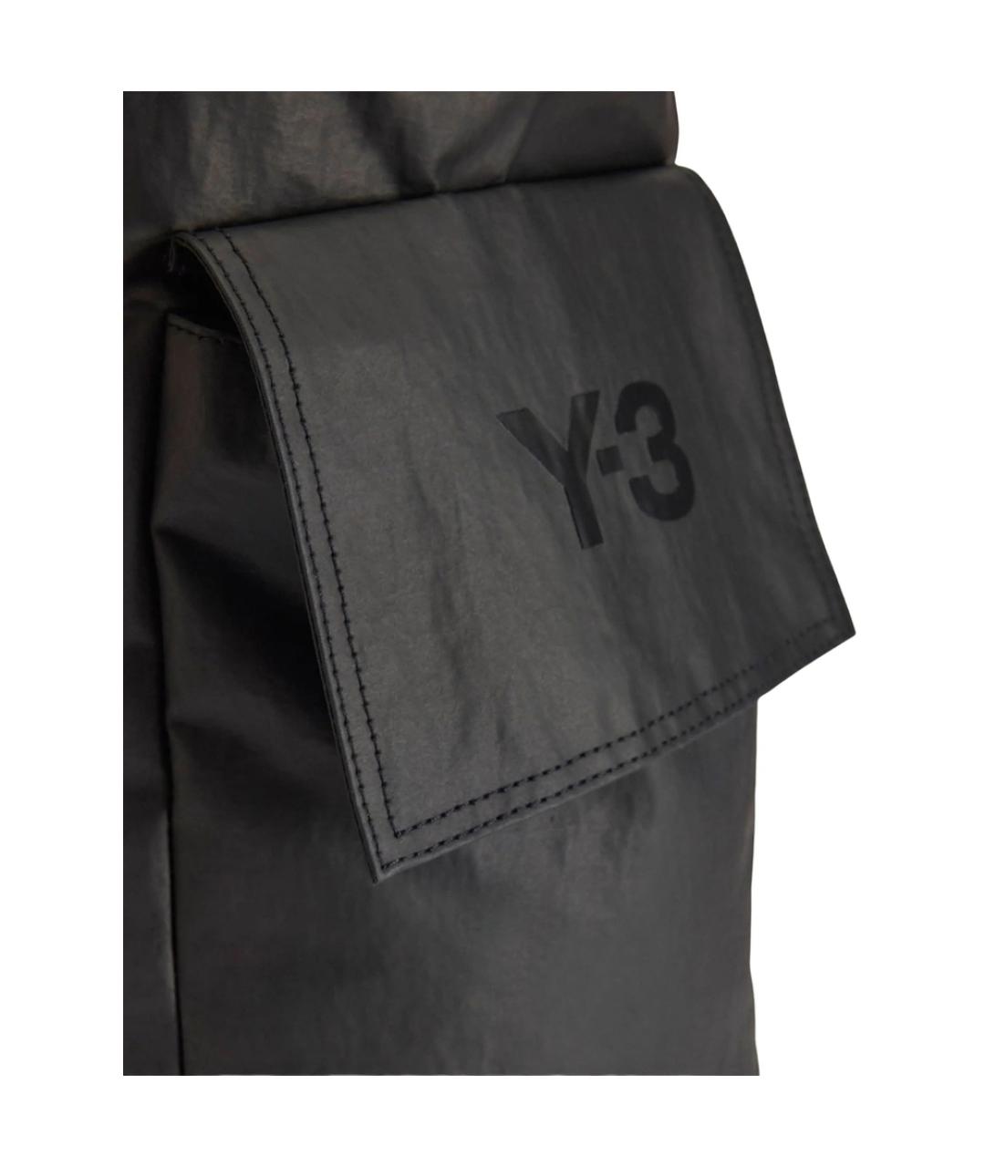 Y-3 Черная синтетическая сумка на плечо, фото 2