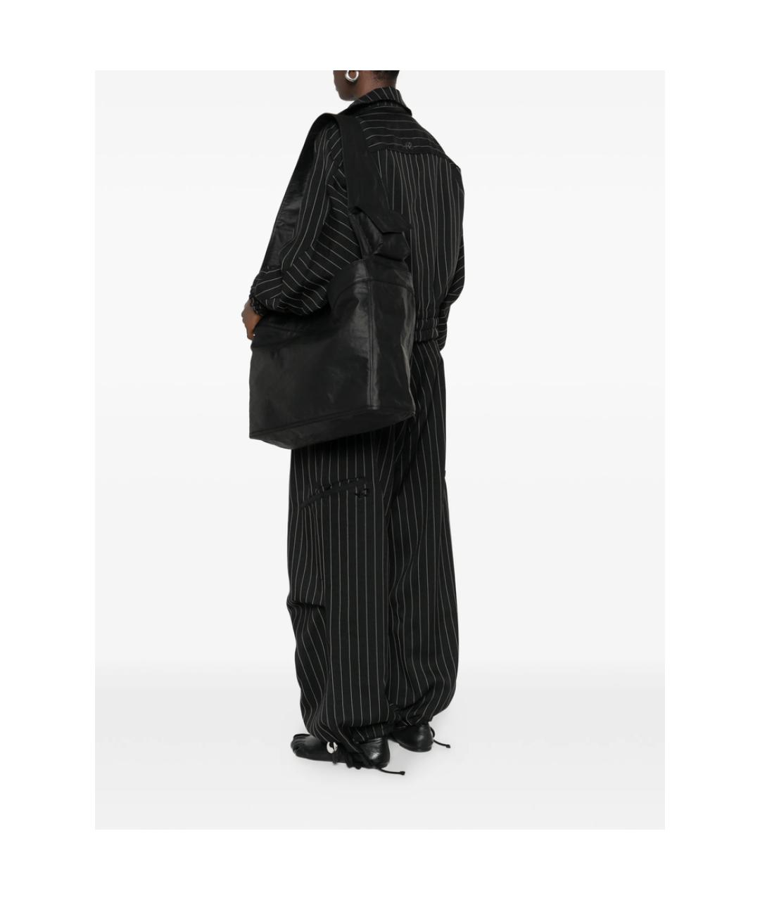 Y-3 Черная синтетическая сумка через плечо, фото 4