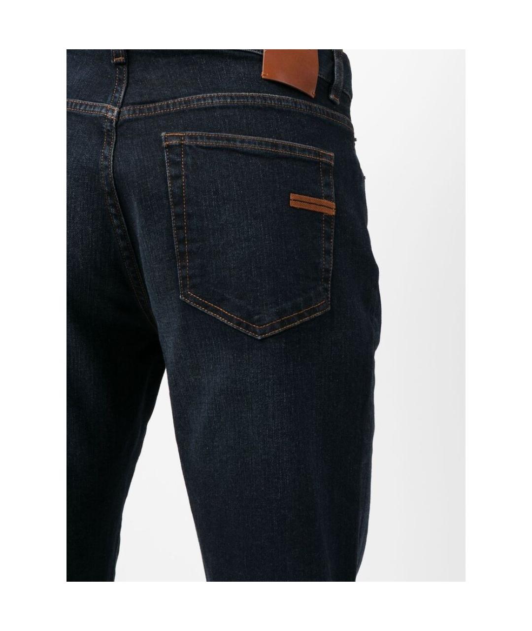 ZEGNA Синие хлопковые джинсы скинни, фото 2