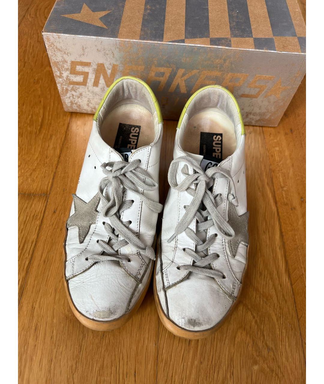 GOLDEN GOOSE Белые кожаные кеды, фото 3