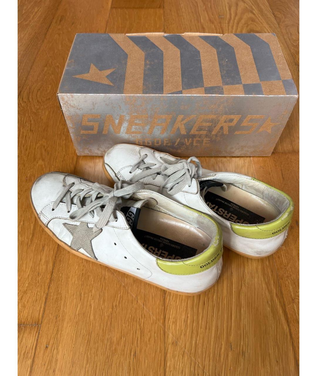 GOLDEN GOOSE Белые кожаные кеды, фото 2