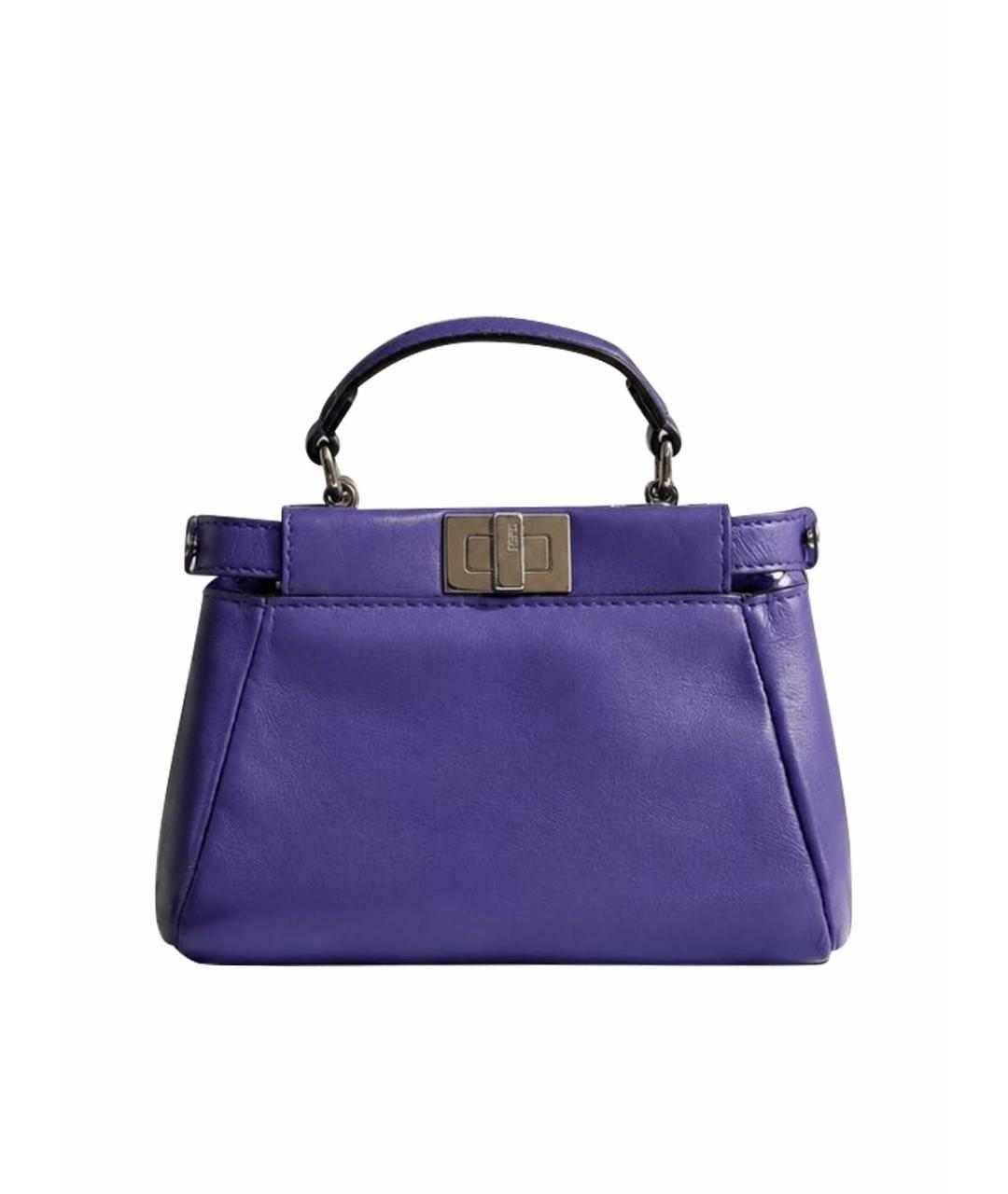 FENDI Фиолетовая кожаная сумка через плечо, фото 1