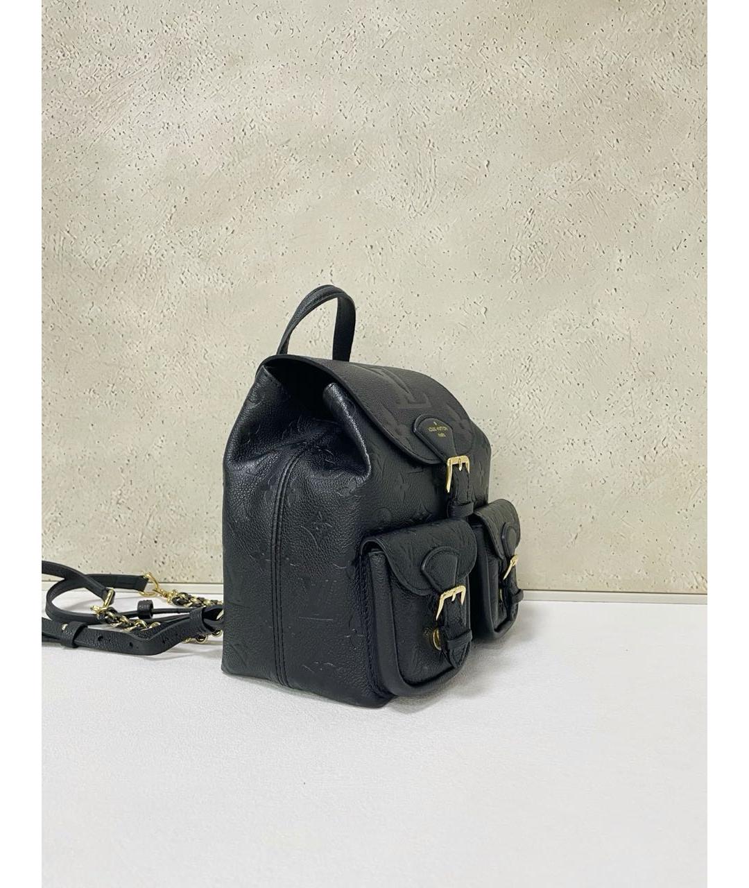 LOUIS VUITTON Черный кожаный рюкзак, фото 4