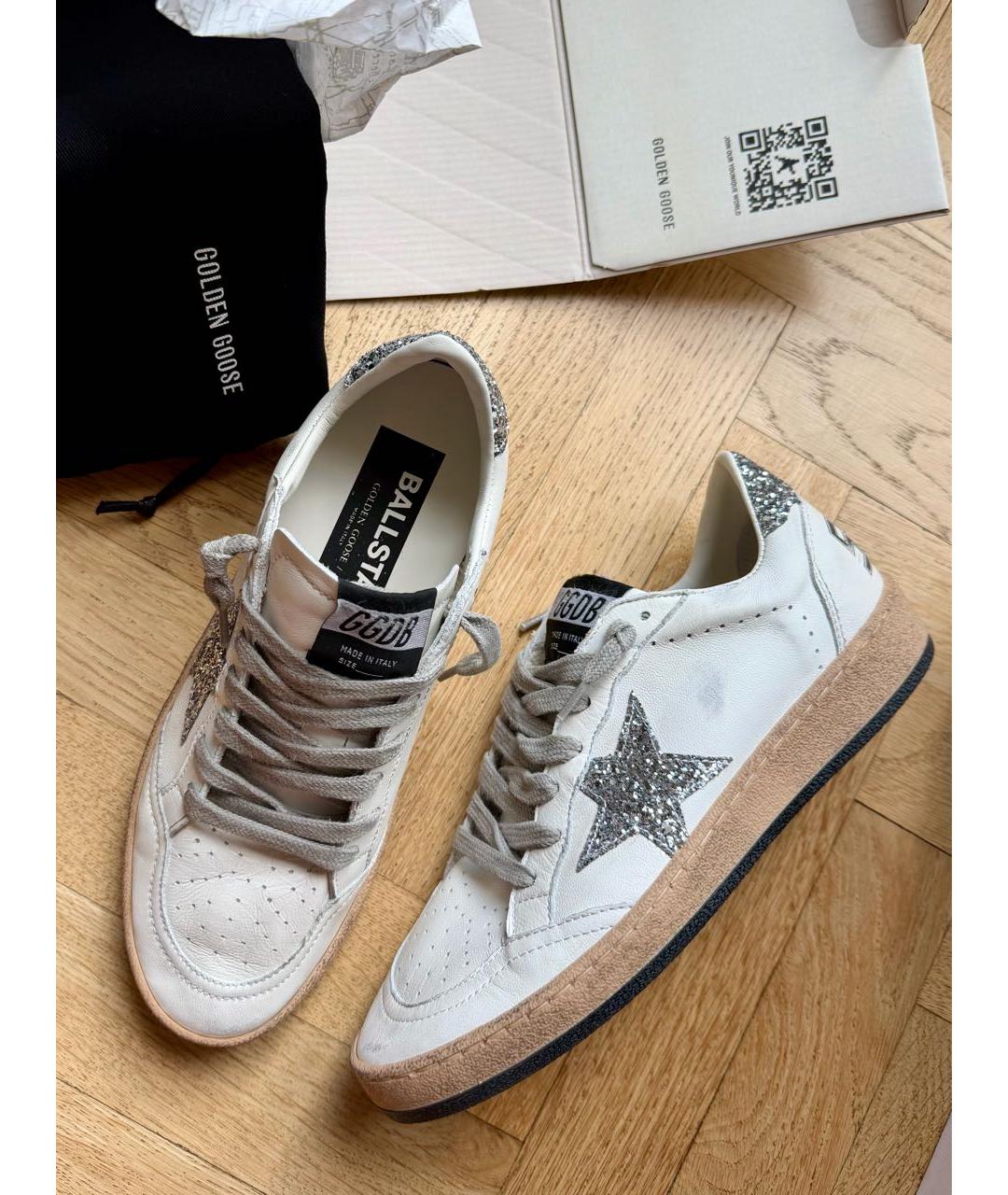 GOLDEN GOOSE Белые кожаные кеды, фото 7