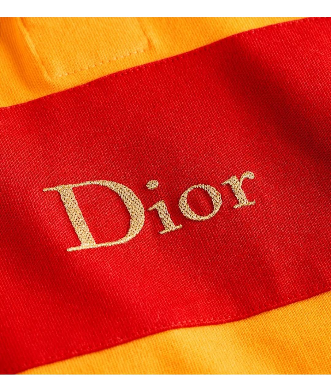 CHRISTIAN DIOR Оранжевое хлопковое поло с длинным рукавом, фото 3