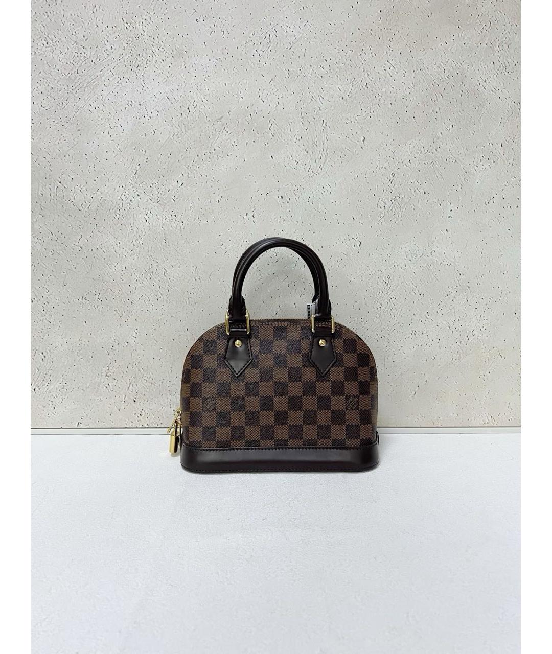 LOUIS VUITTON Коричневая канва сумка с короткими ручками, фото 3