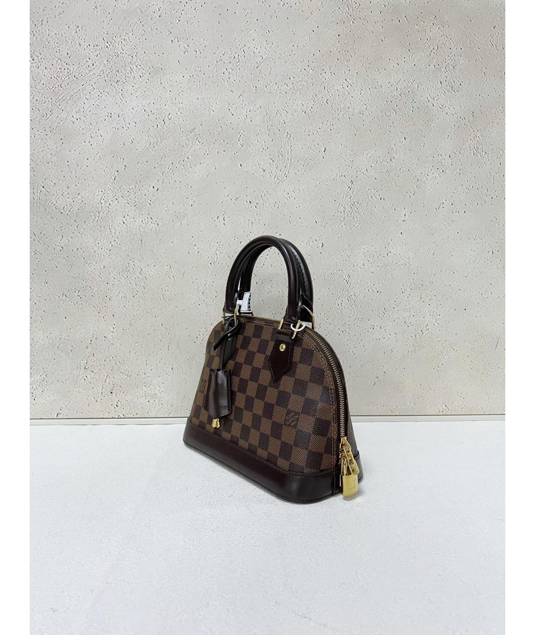 LOUIS VUITTON Коричневая канва сумка с короткими ручками, фото 5