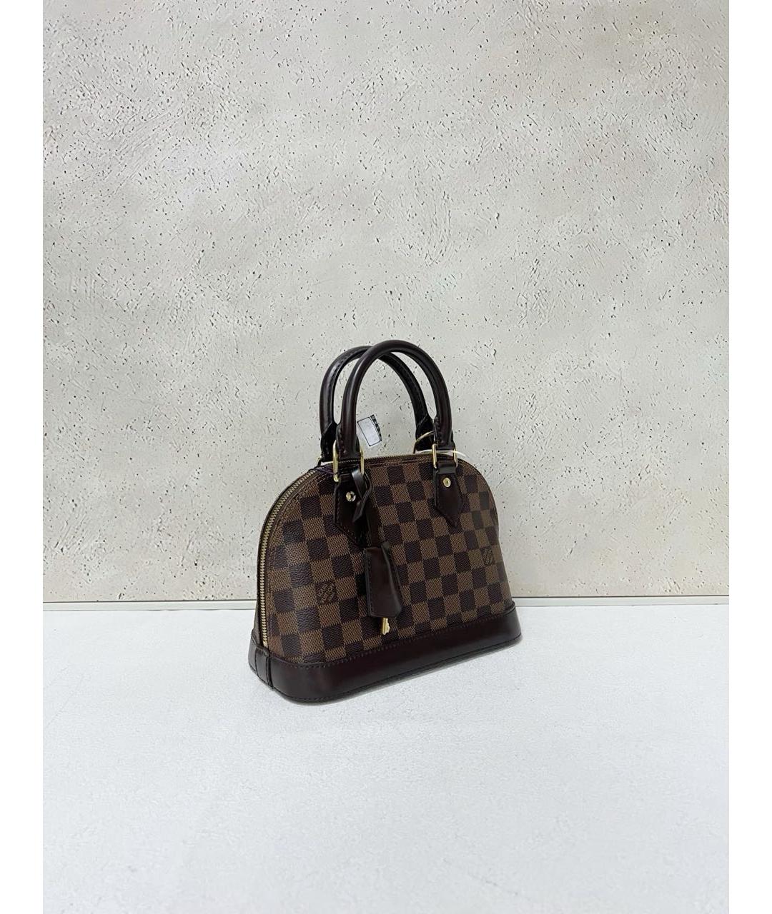 LOUIS VUITTON Коричневая канва сумка с короткими ручками, фото 4