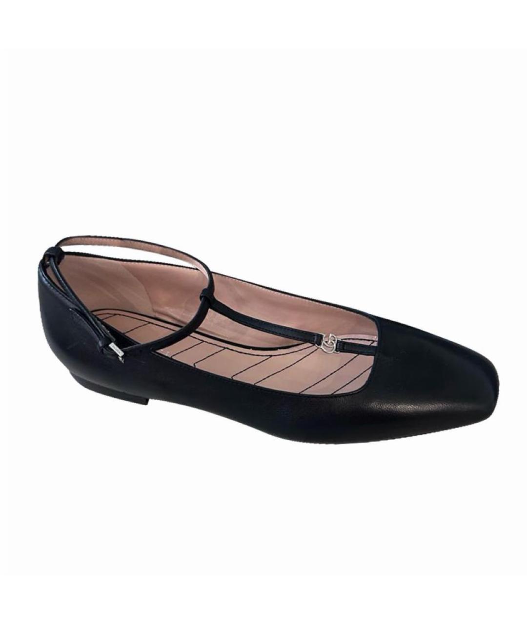 GUCCI Черные кожаные балетки, фото 5