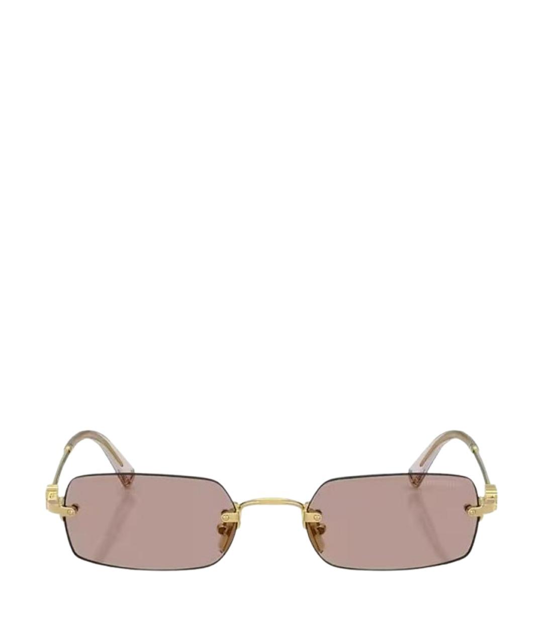 MIU MIU Коричневые металлические солнцезащитные очки, фото 1