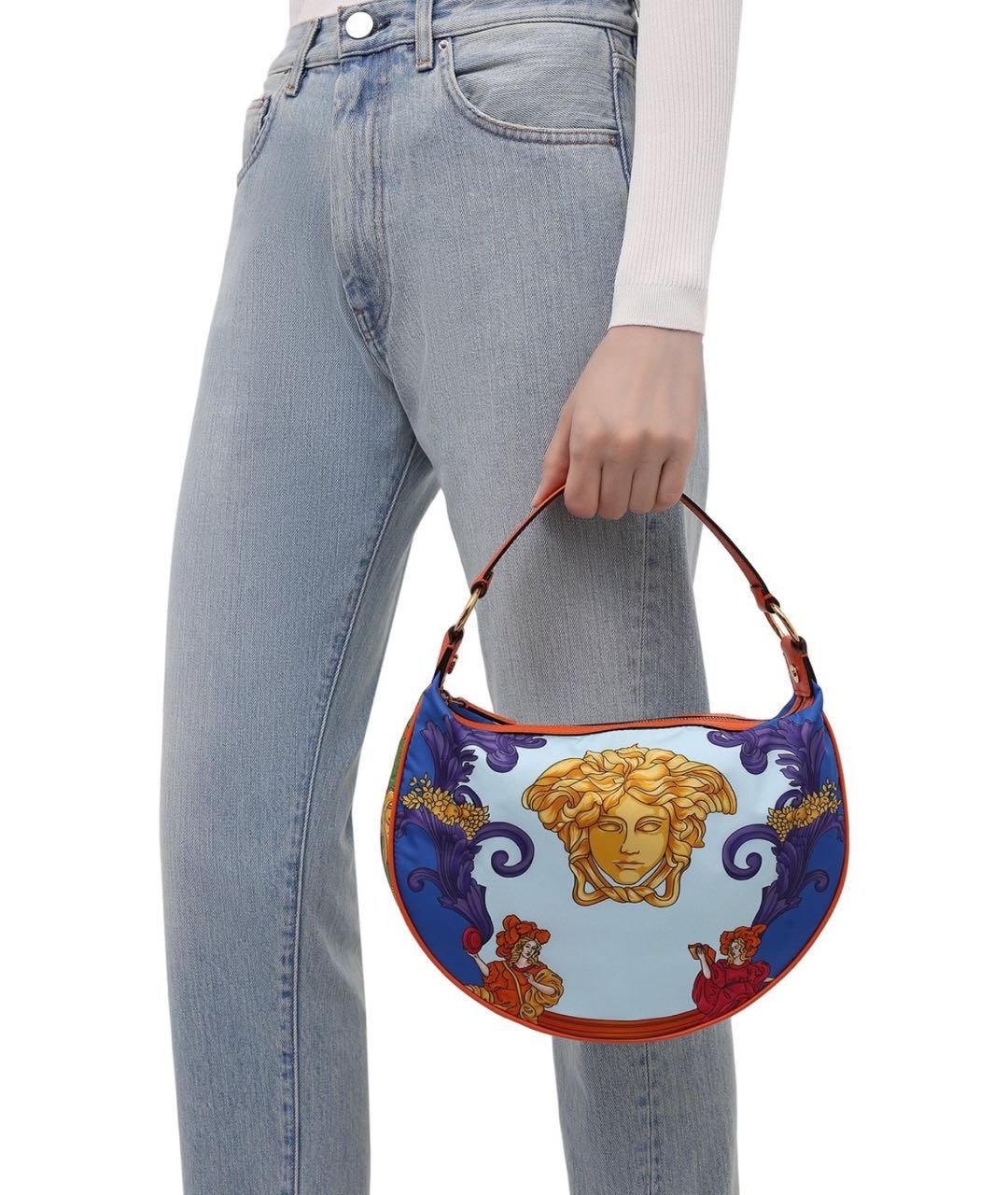 VERSACE Мульти нейлоновая сумка с короткими ручками, фото 5