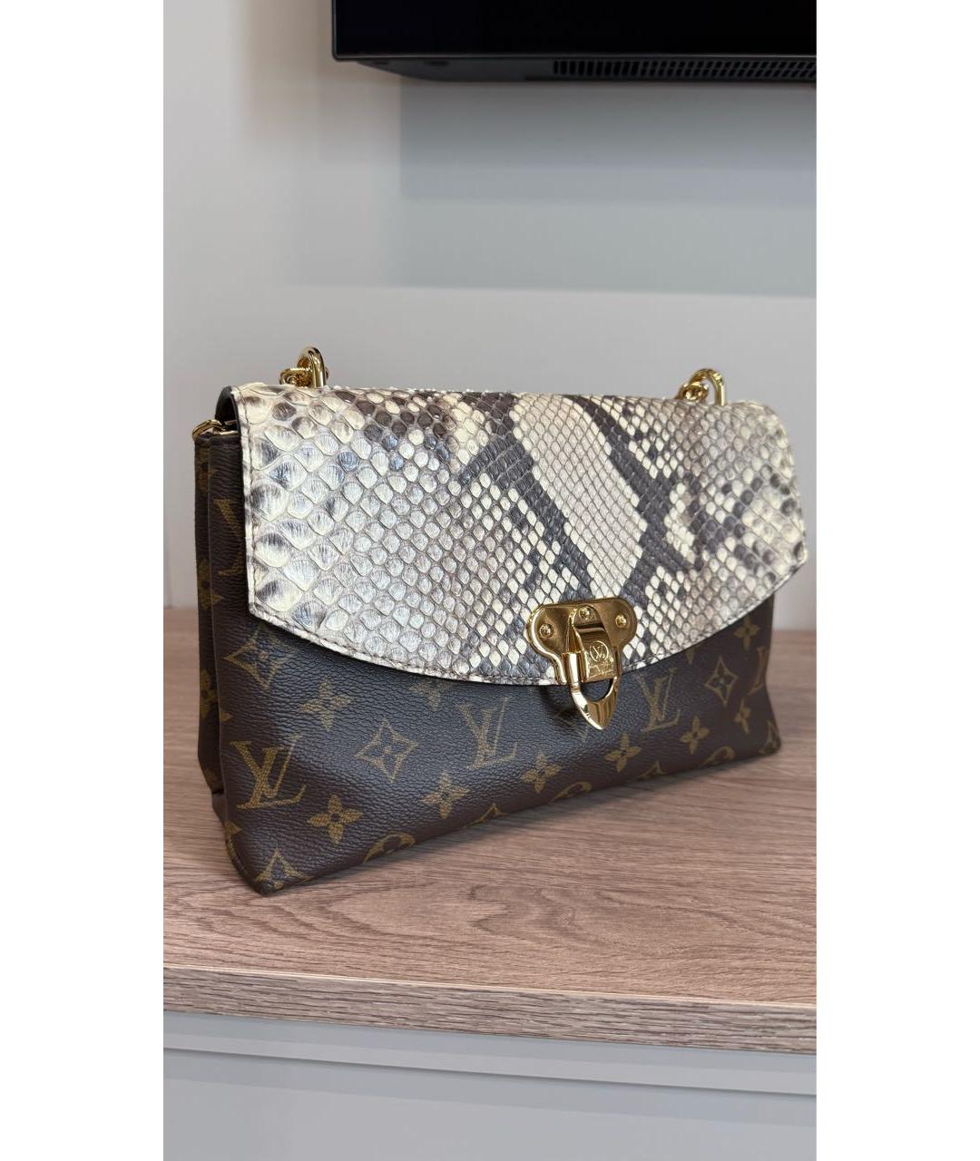 LOUIS VUITTON Коричневая кожаная сумка через плечо, фото 2