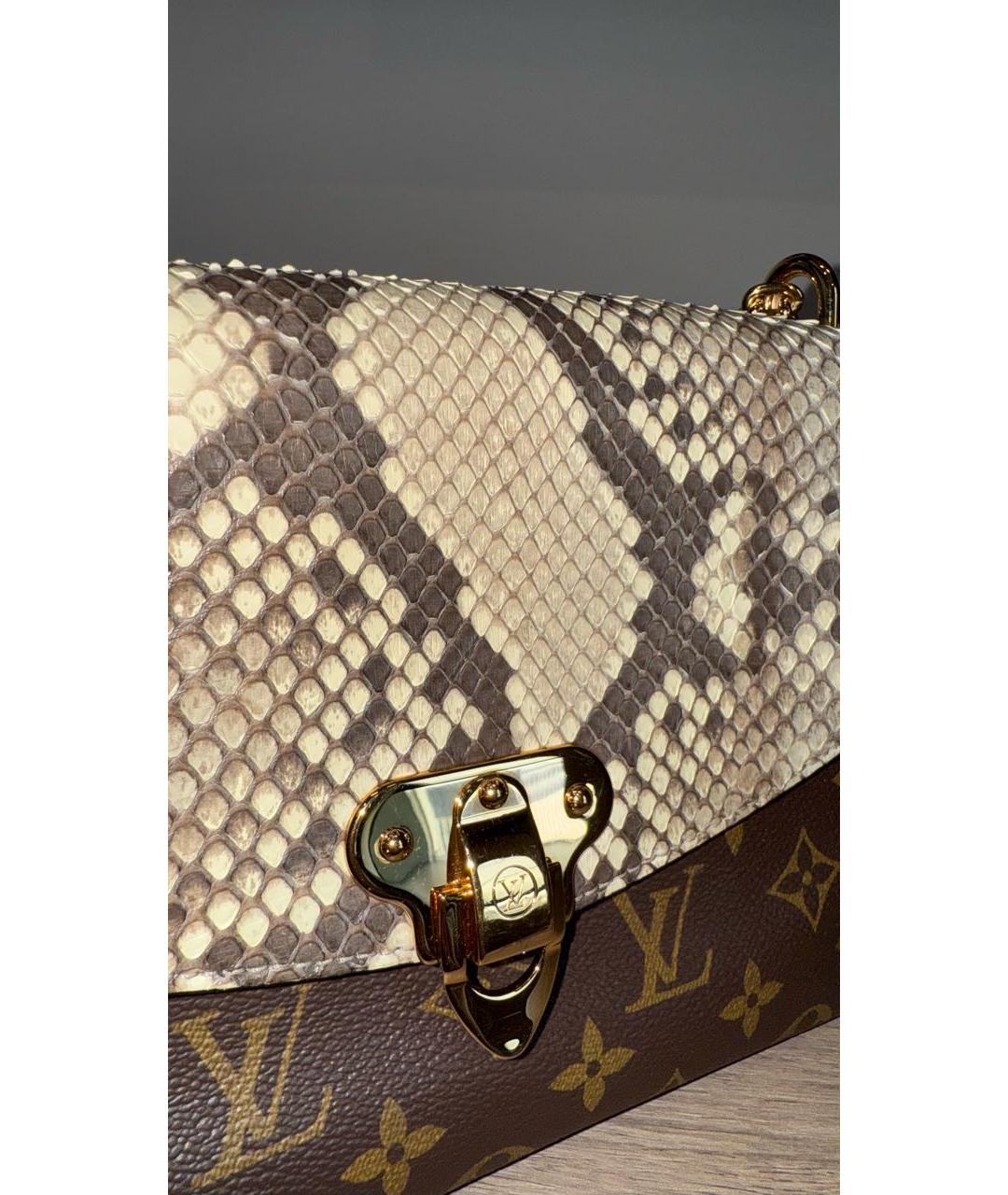 LOUIS VUITTON Коричневая кожаная сумка через плечо, фото 4
