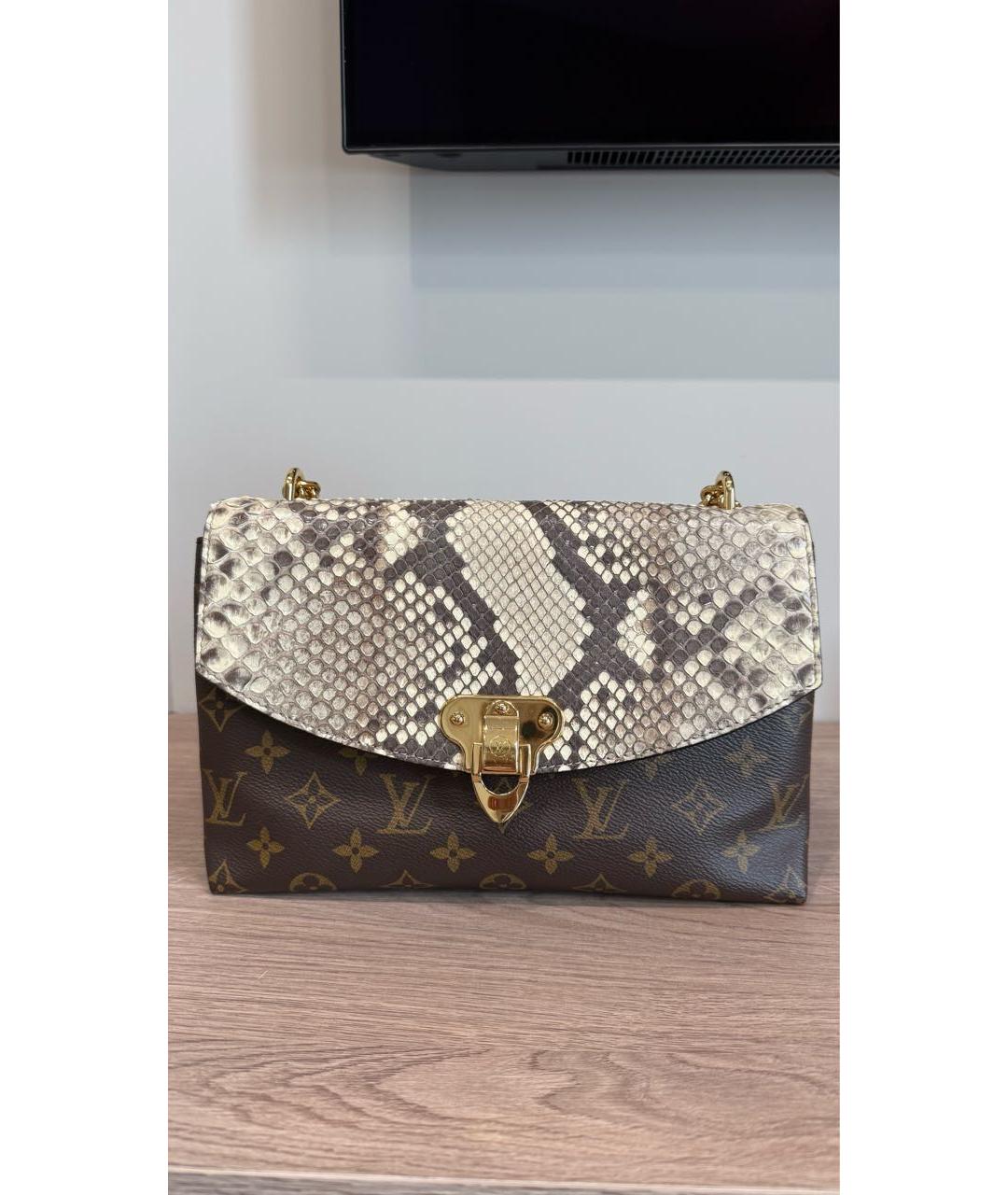 LOUIS VUITTON Коричневая кожаная сумка через плечо, фото 5