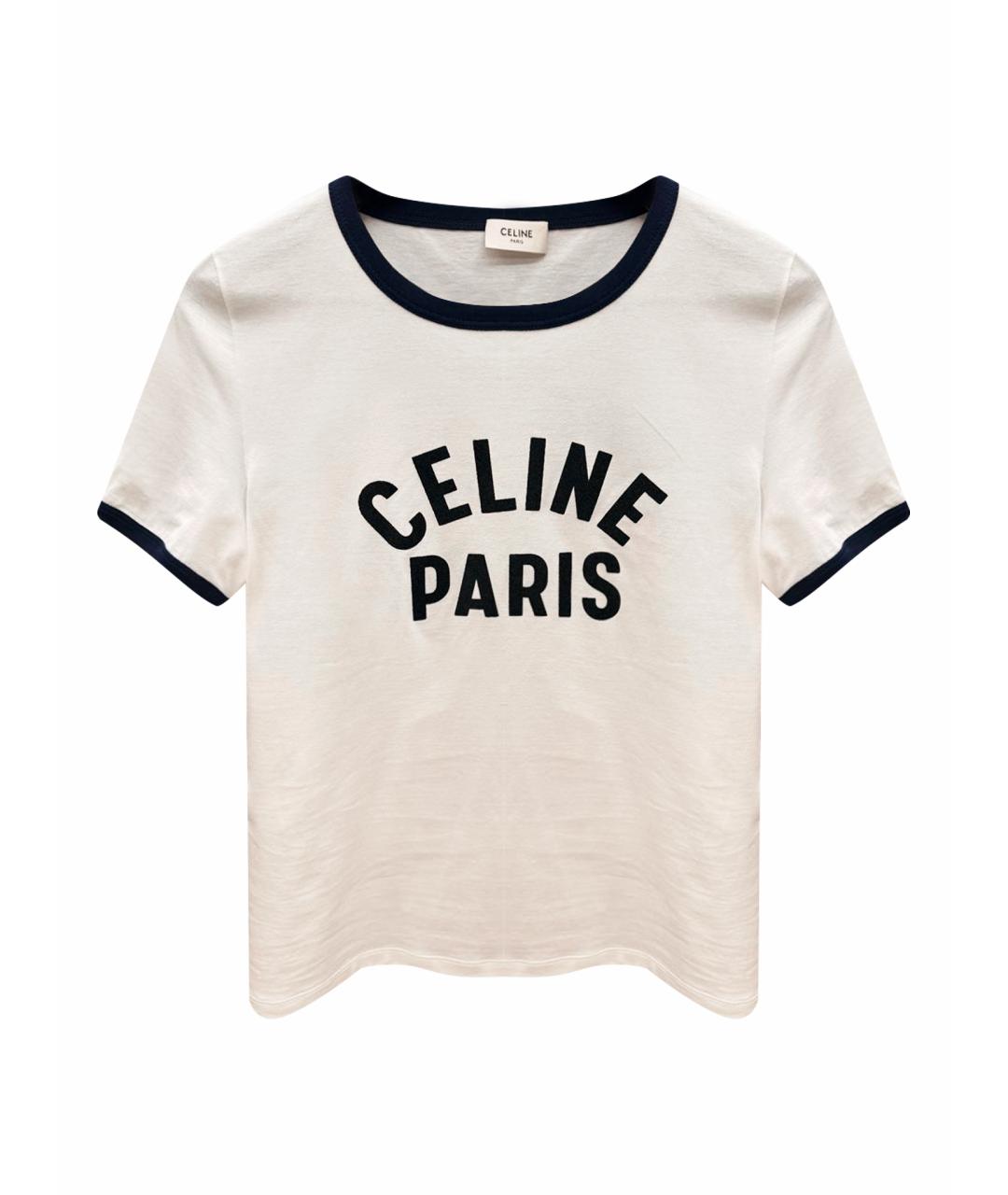CELINE Белая хлопковая футболка, фото 1