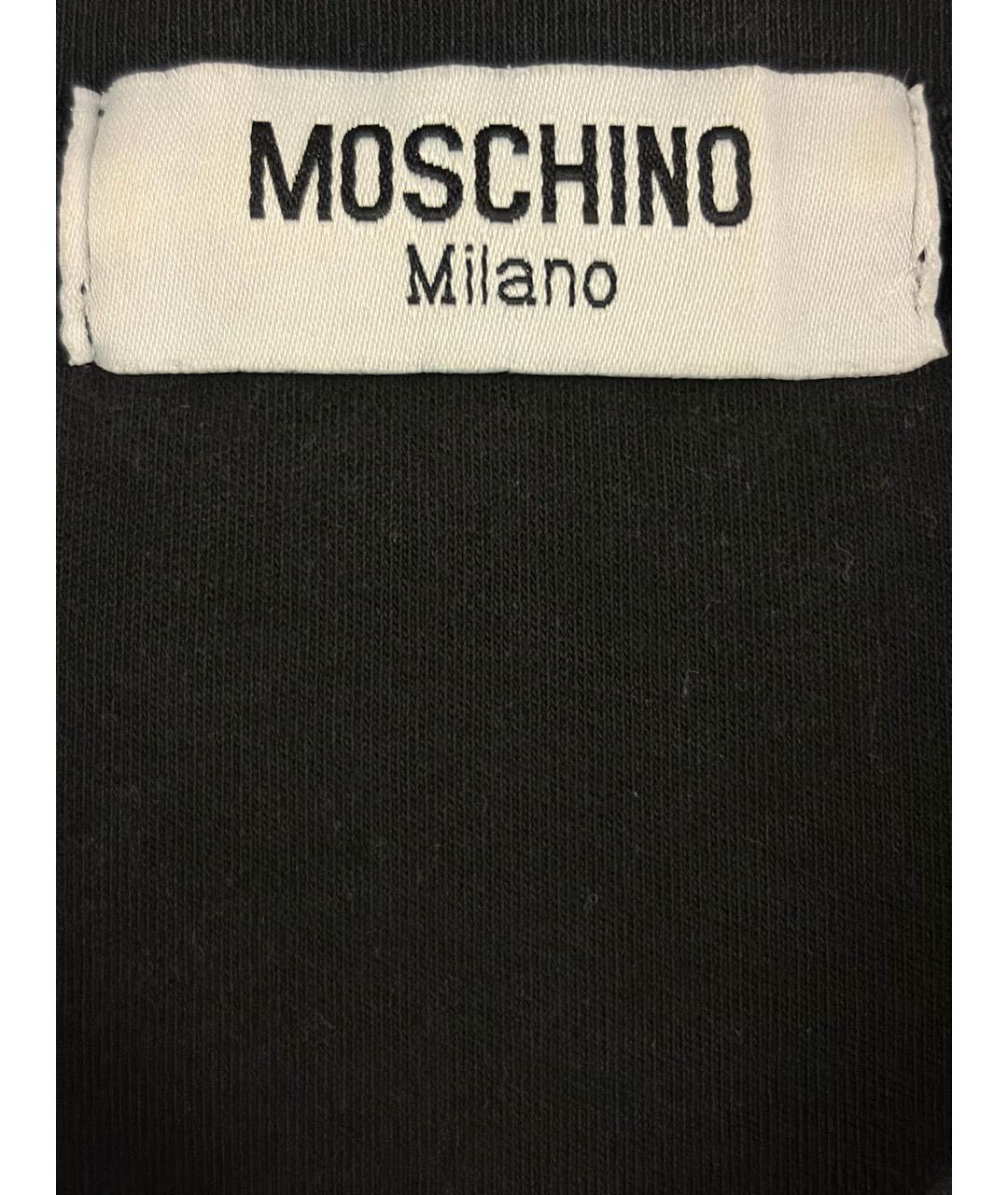 MOSCHINO Черная хлопковая футболка, фото 3