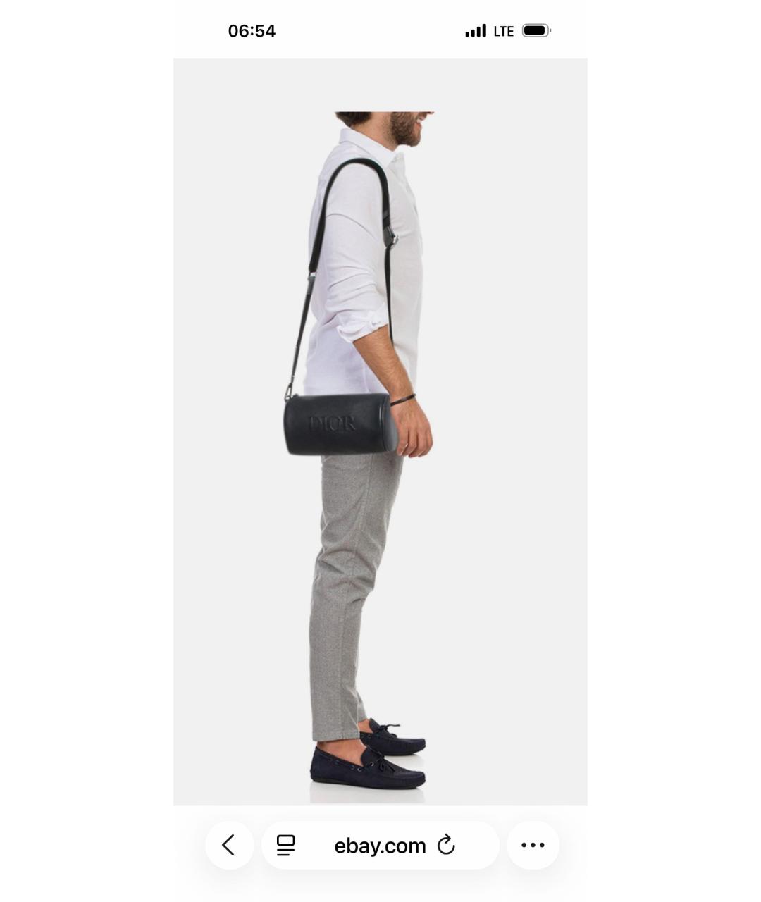 CHRISTIAN DIOR Темно-синяя кожаная сумка на плечо, фото 8