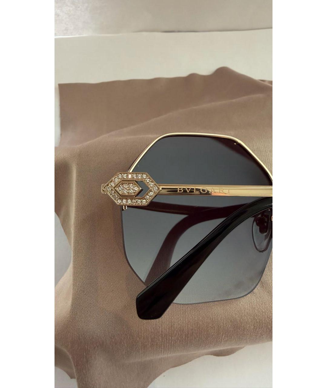 BVLGARI Черные металлические солнцезащитные очки, фото 7