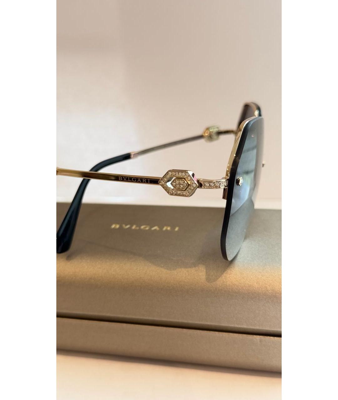 BVLGARI Черные металлические солнцезащитные очки, фото 3