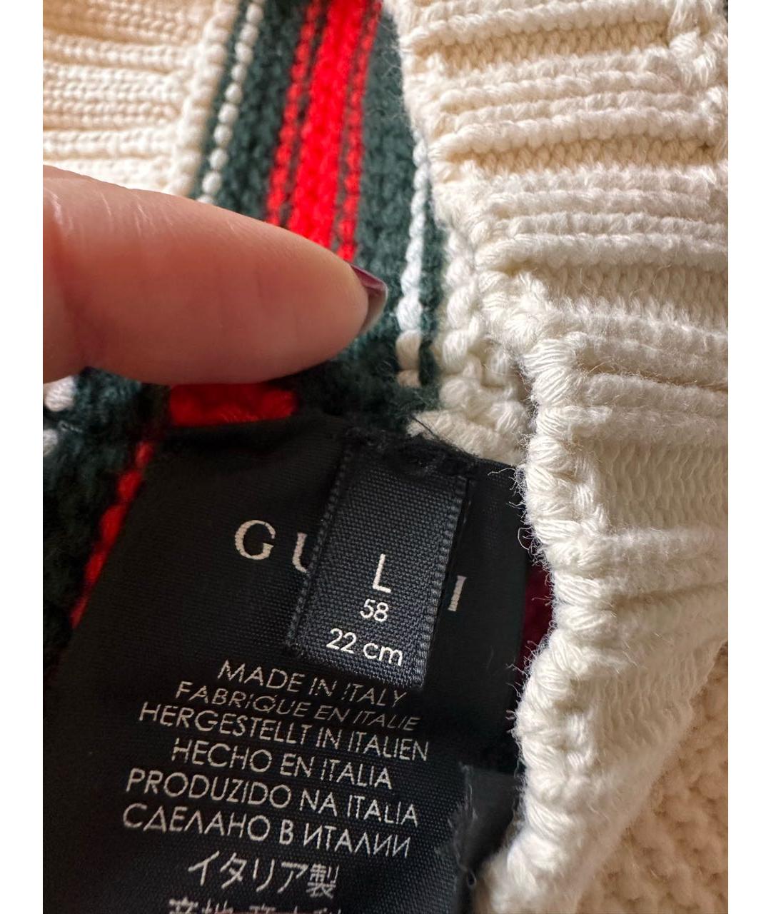 GUCCI Белая шерстяная шапка, фото 4
