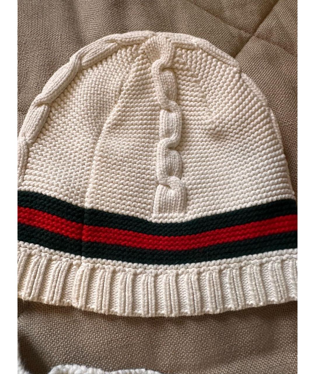GUCCI Белая шерстяная шапка, фото 2