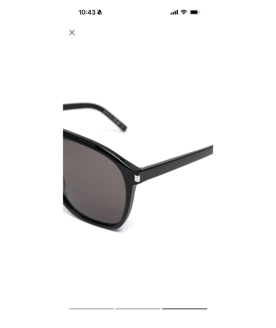 SAINT LAURENT Черные пластиковые солнцезащитные очки, фото 2