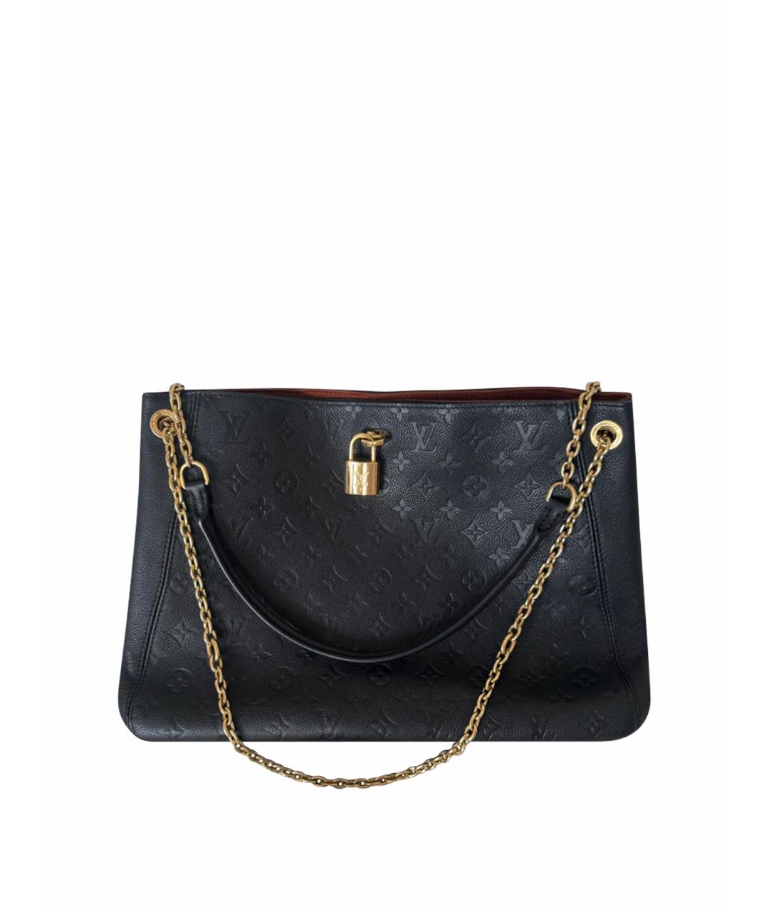 LOUIS VUITTON Черная кожаная сумка тоут, фото 1