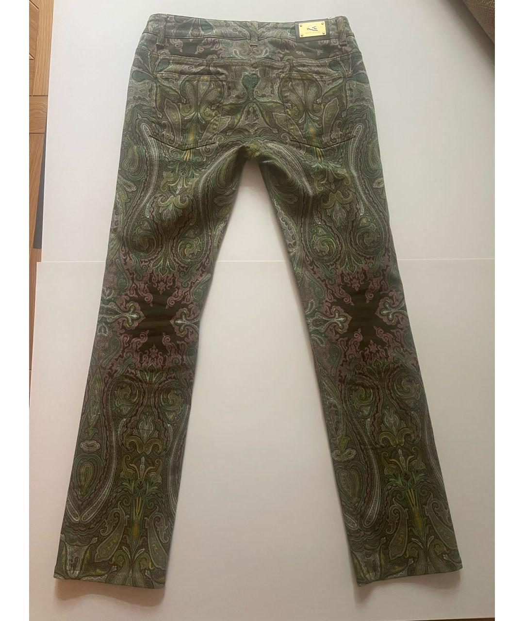 ETRO Зеленые хлопковые прямые джинсы, фото 2