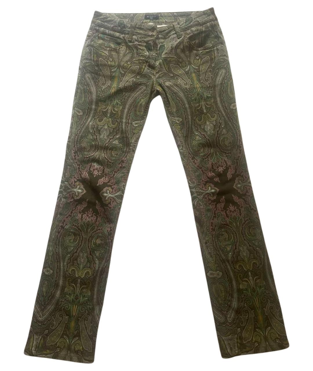 ETRO Зеленые хлопковые прямые джинсы, фото 1