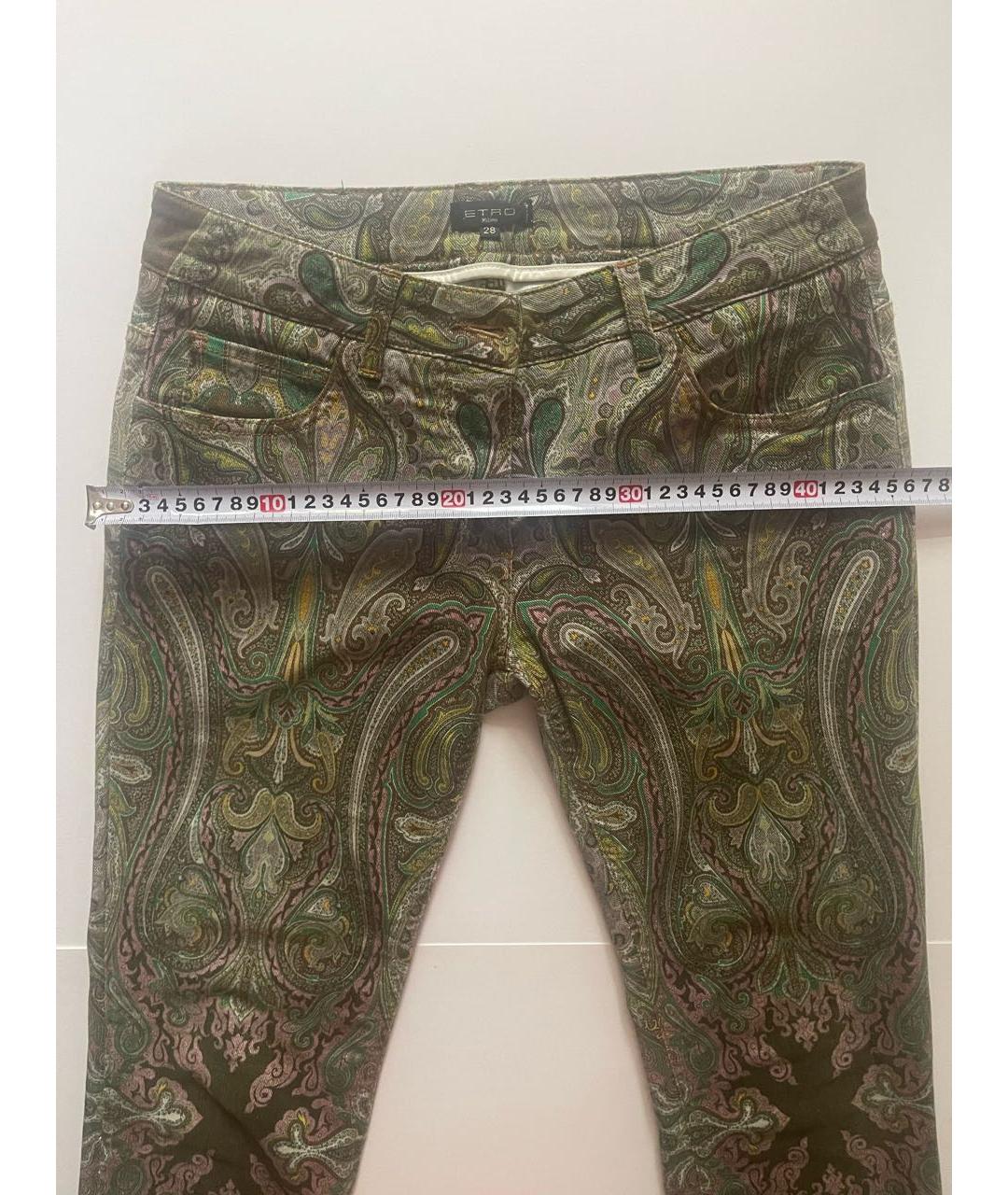 ETRO Зеленые хлопковые прямые джинсы, фото 5