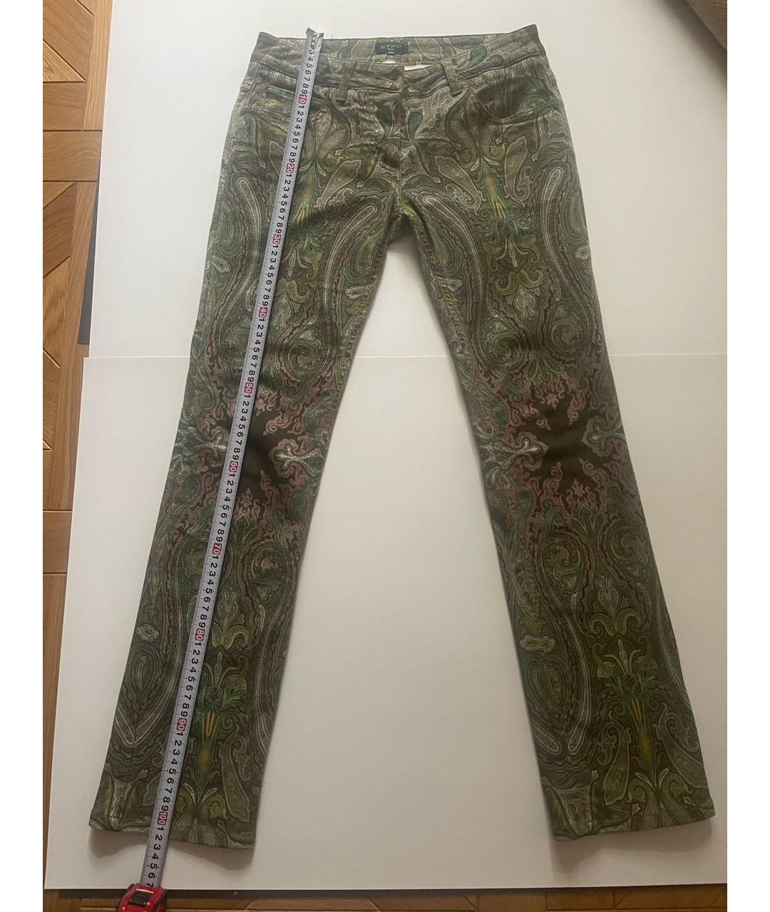 ETRO Зеленые хлопковые прямые джинсы, фото 4