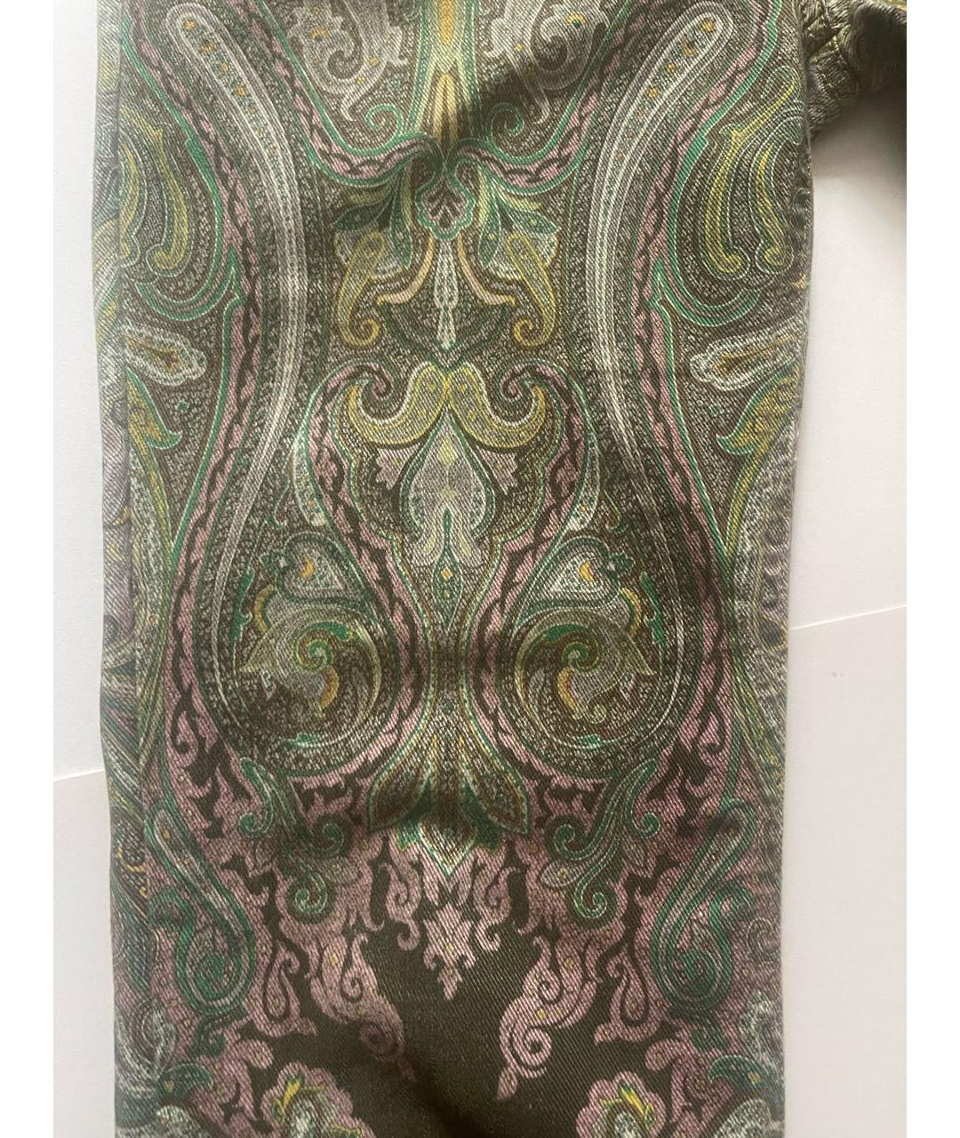 ETRO Зеленые хлопковые прямые джинсы, фото 6