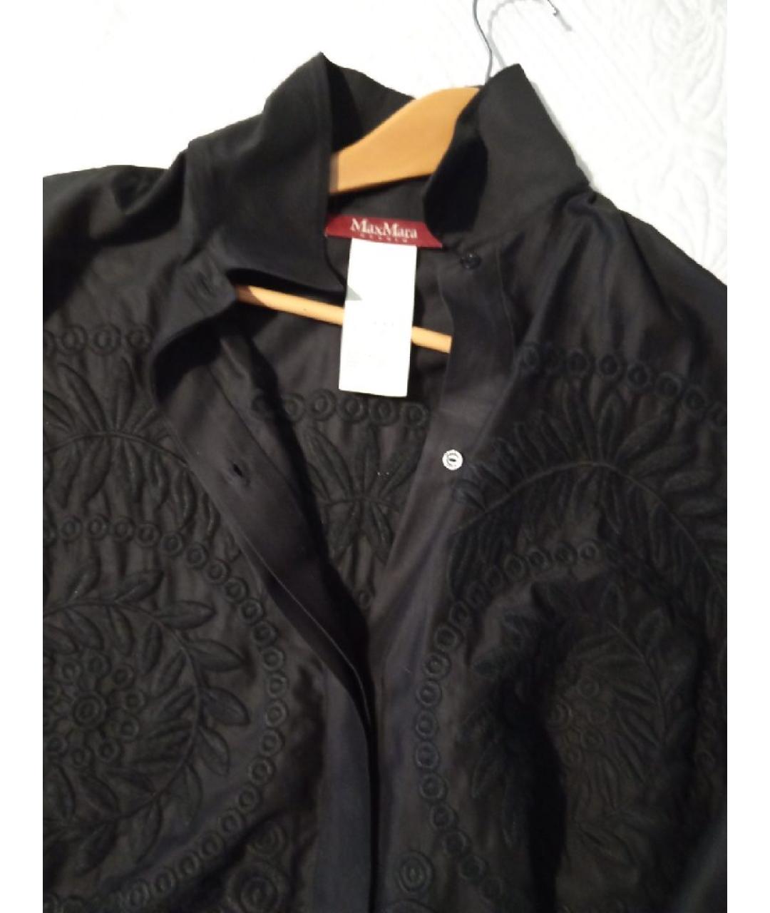 'S MAX MARA Черная хлопковая рубашка, фото 4